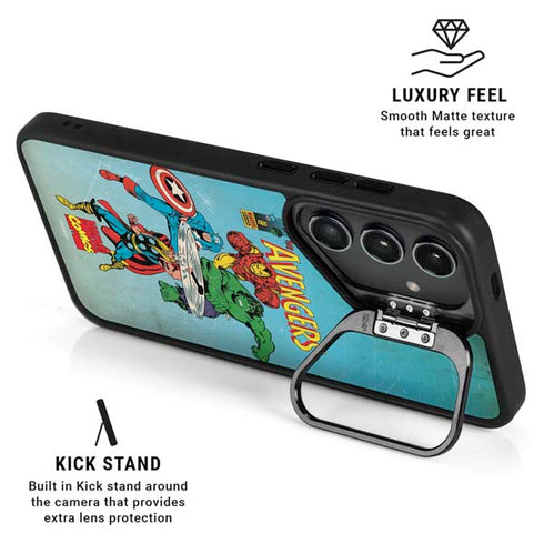 Marvel Classic Comics The Avengers Galaxy S25 Kickstand Case